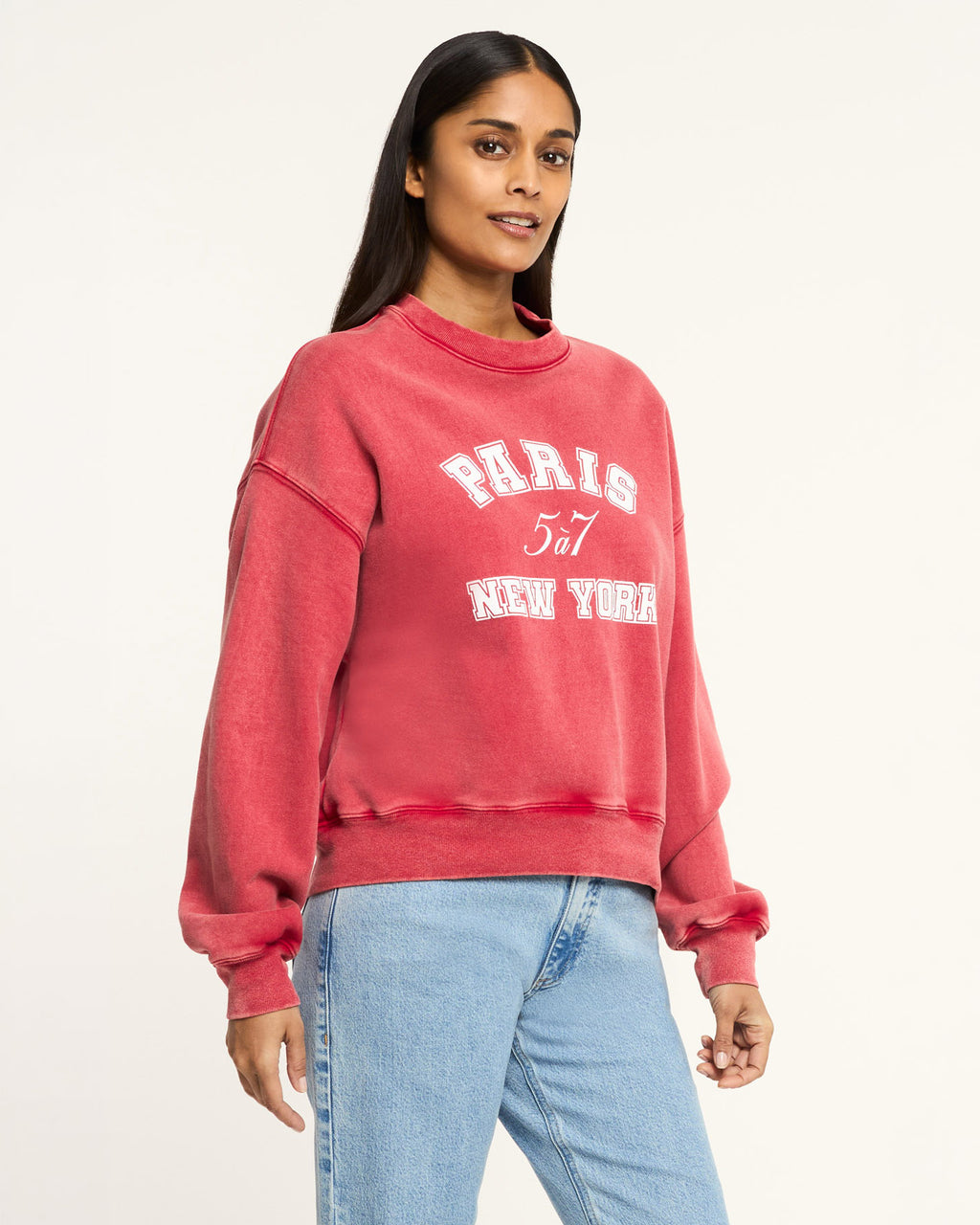 Paris New York Tumble Washed Brandy Pullover