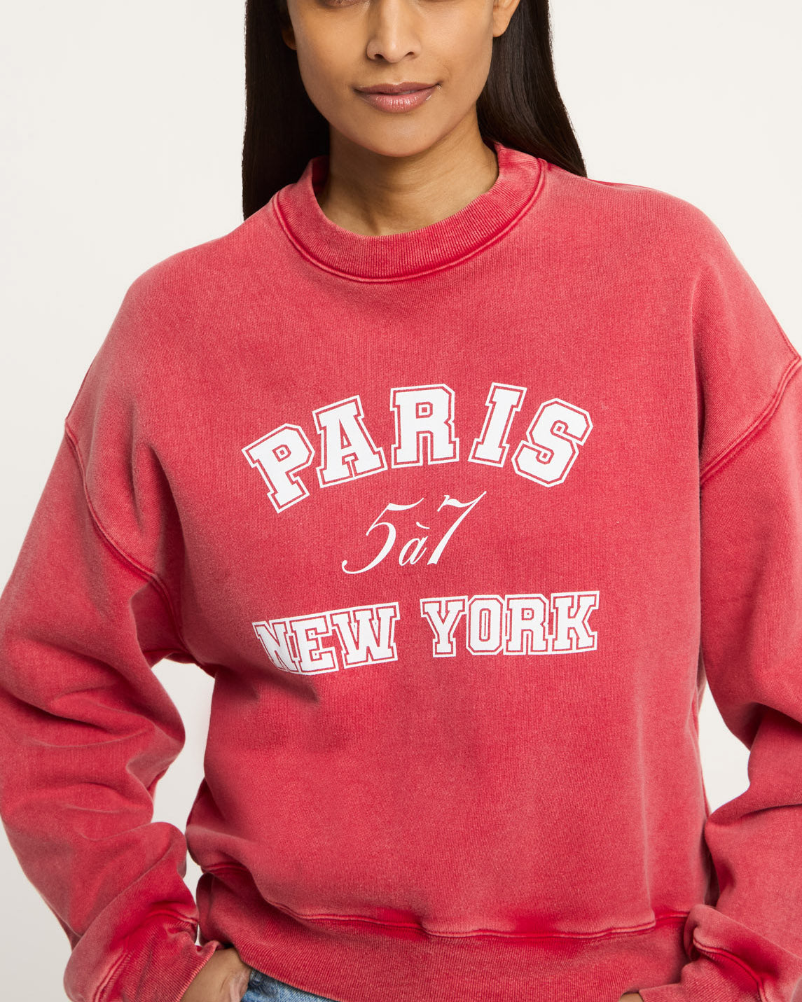 Paris New York Tumble Washed Brandy Pullover