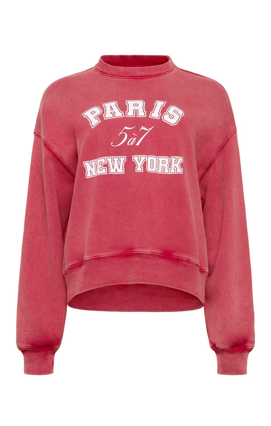Paris New York Tumble Washed Brandy Pullover