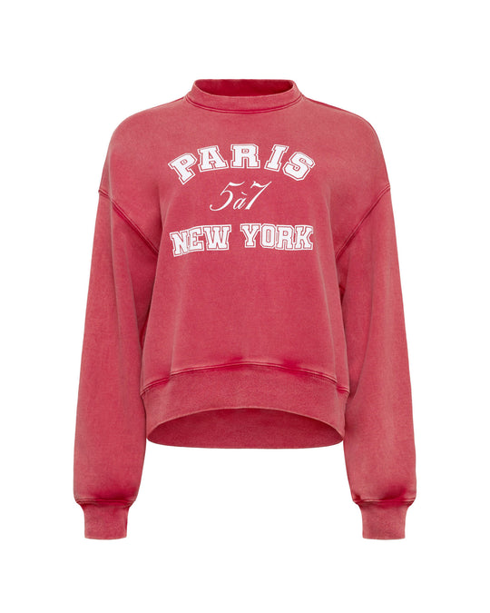 Paris New York Tumble Washed Brandy Pullover