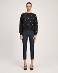 Tossed Roses Embroidered Brandy Pullover