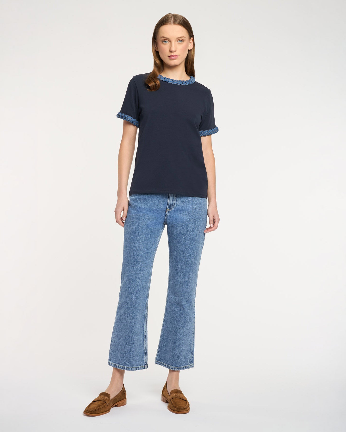 Denim Braided Tee