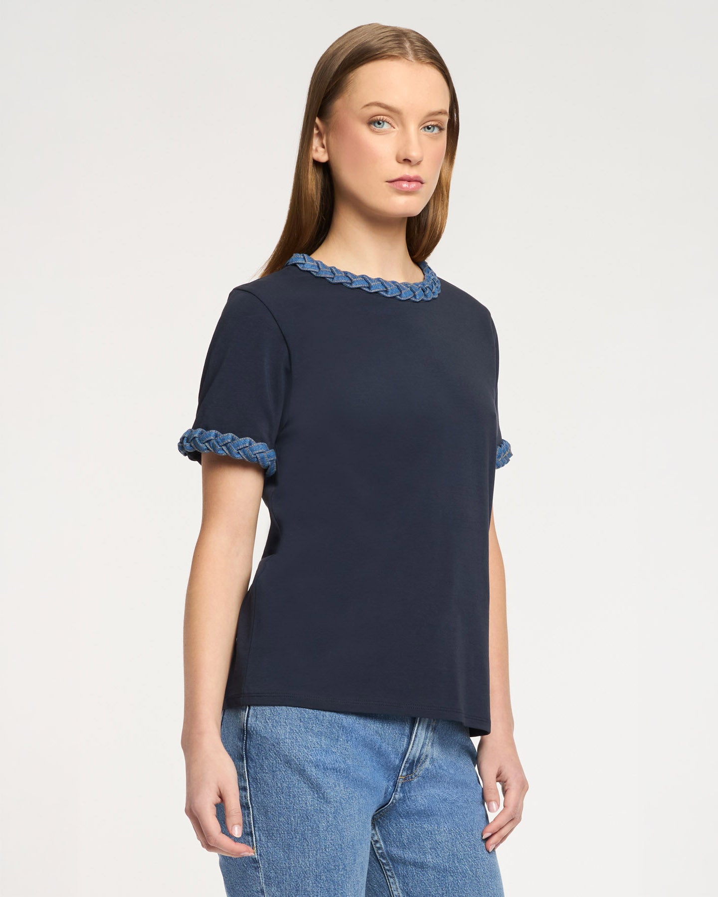 Denim Braided Tee