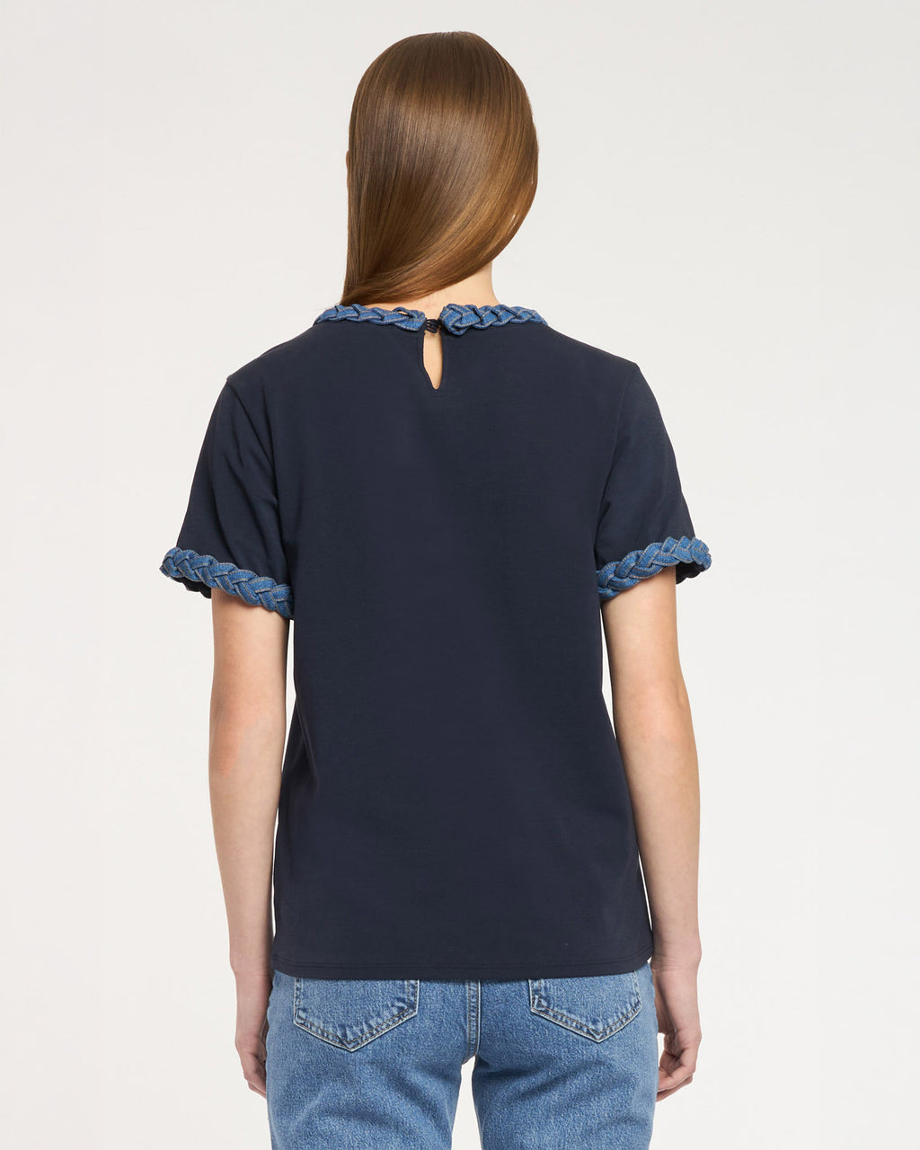 Denim Braided Tee