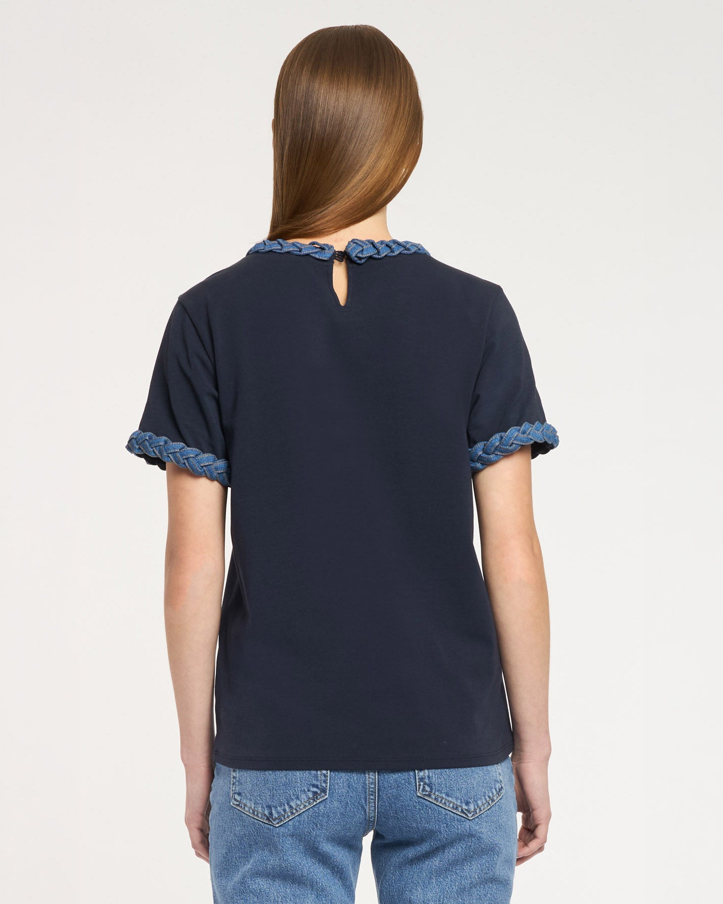 Denim Braided Tee