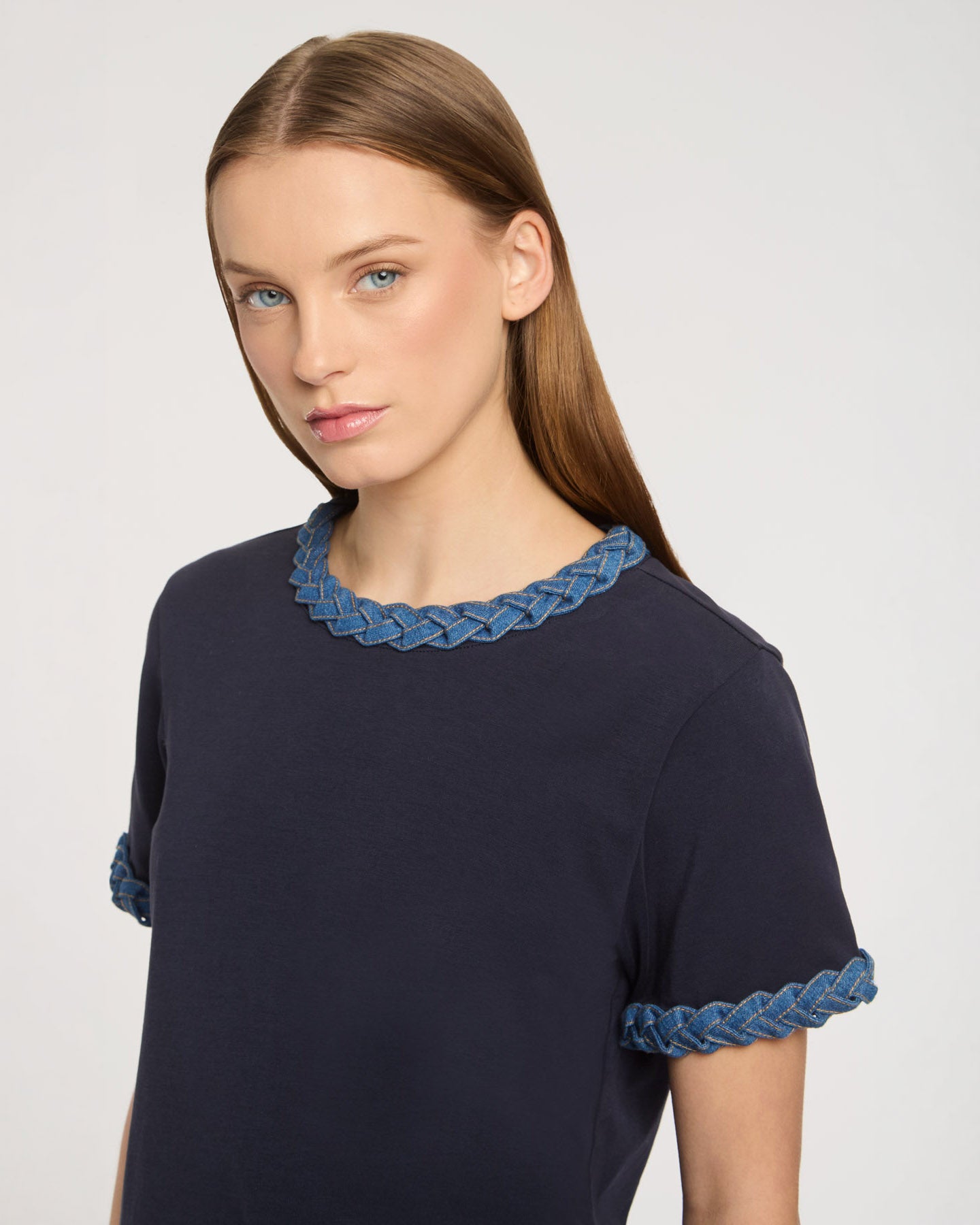 Denim Braided Tee