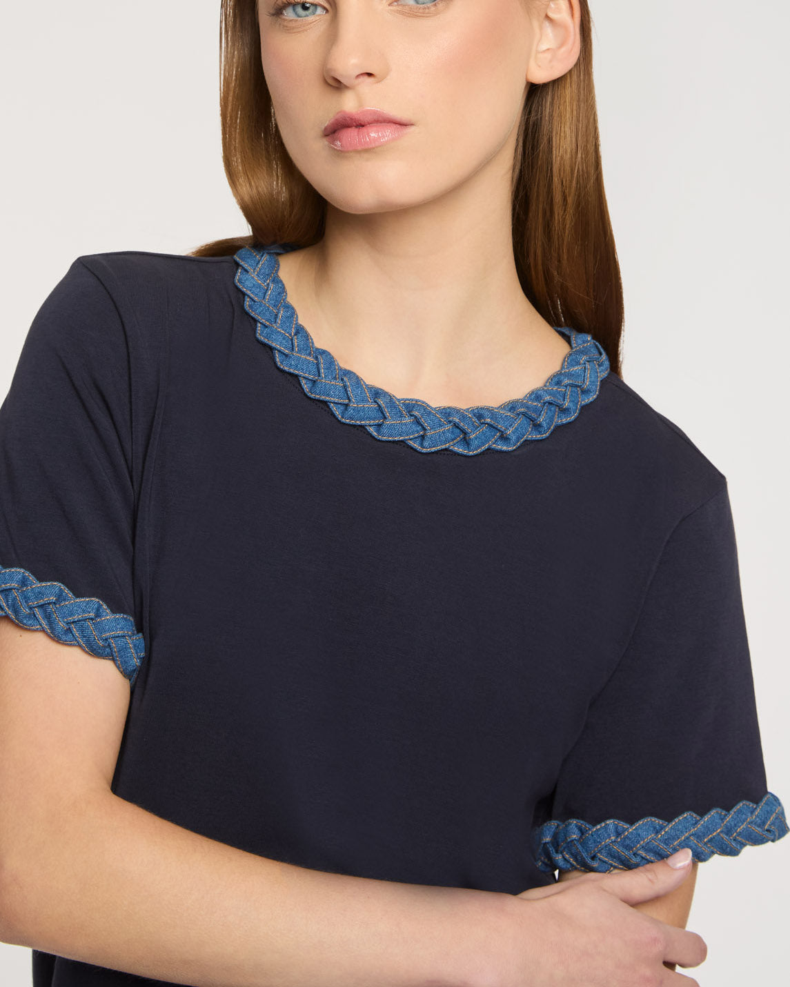 Denim Braided Tee