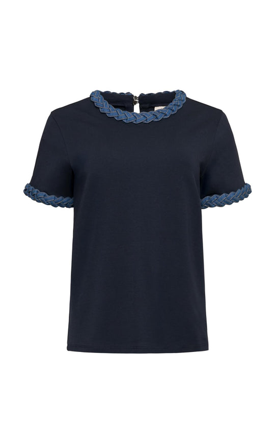 Denim Braided Tee