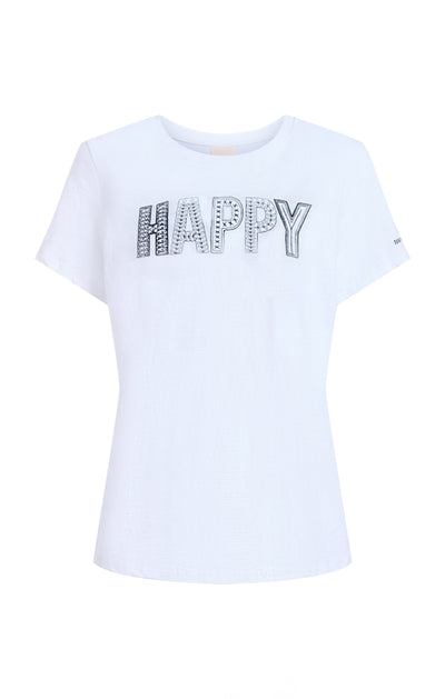 Embroidered Happy Tee
