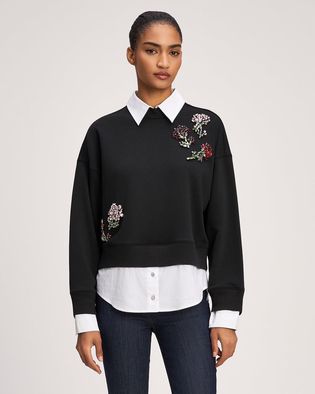 Rhinestone Roses Justina Pullover