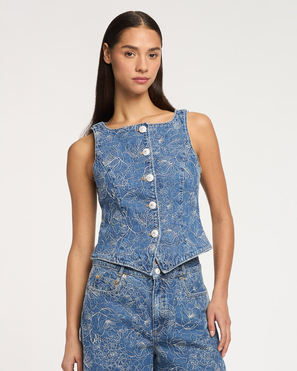 Garden Doodle Camen Jean Vest