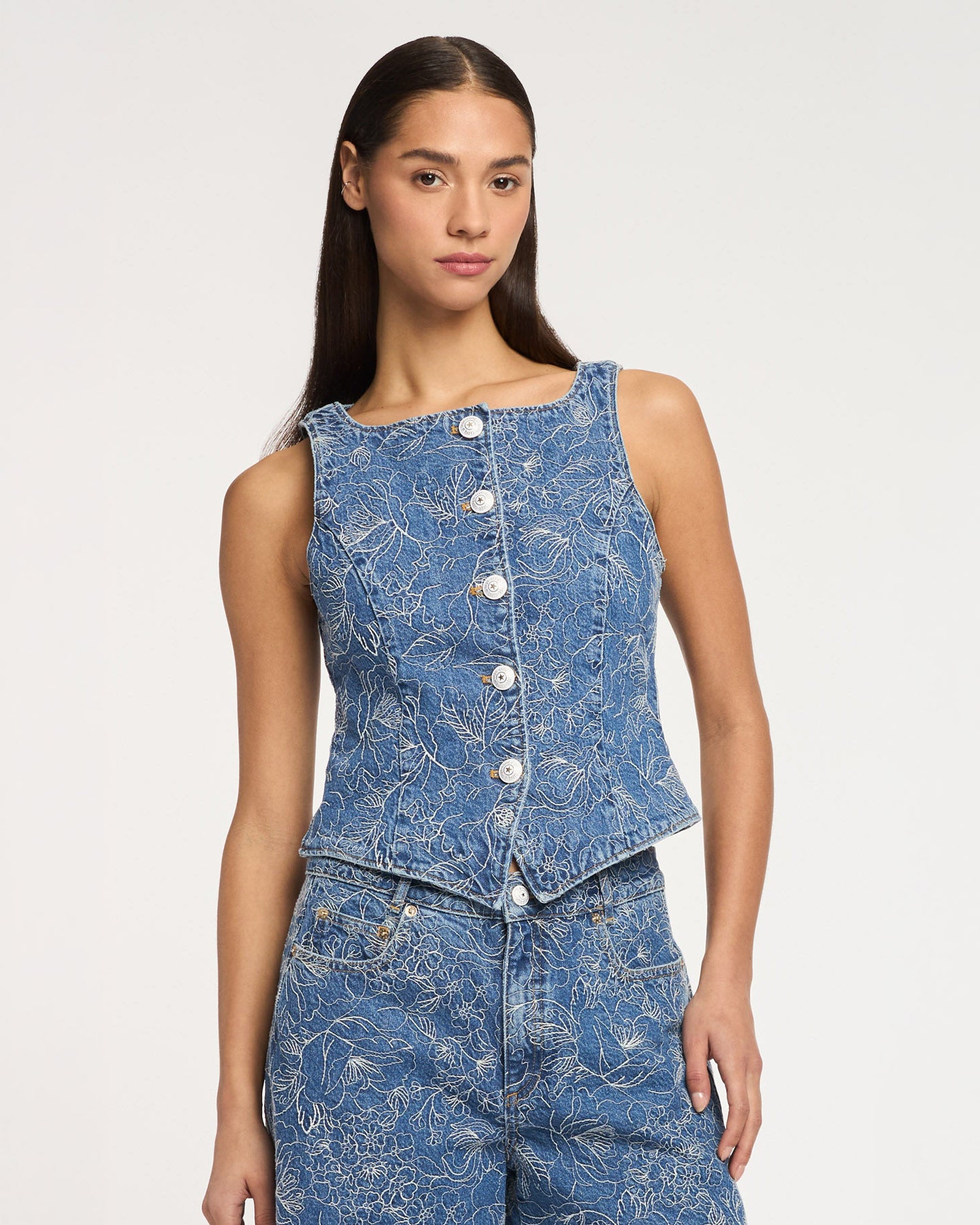 Garden Doodle Camen Jean Vest