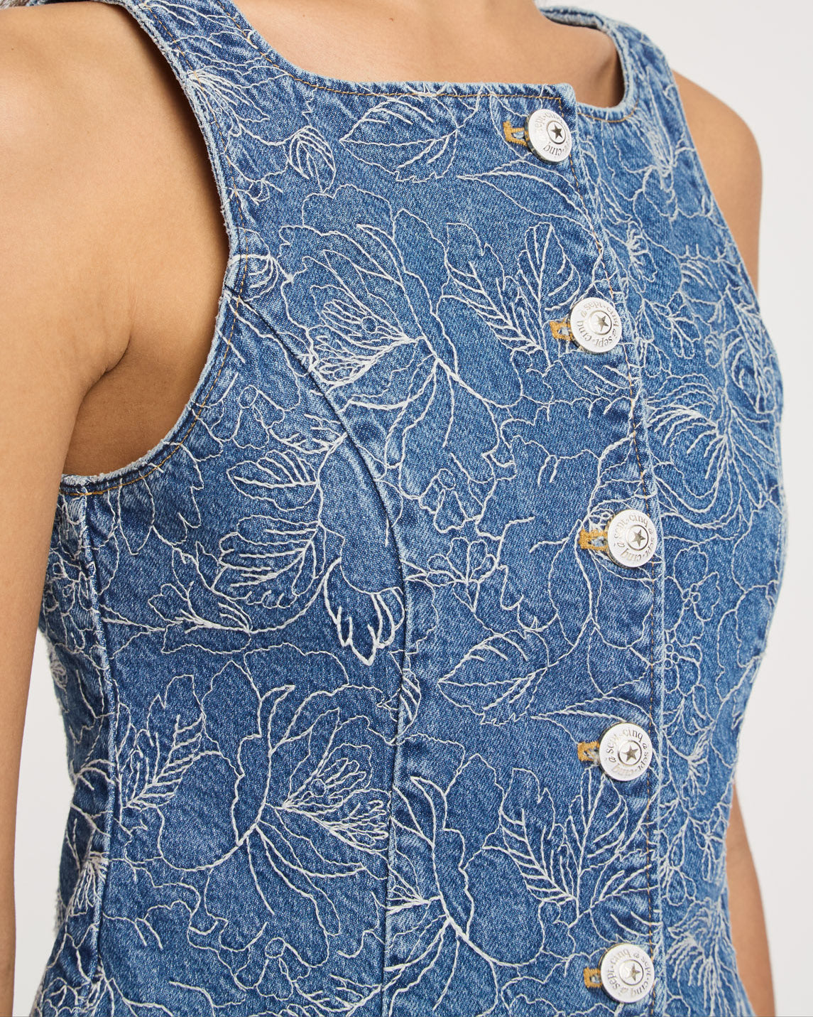 Garden Doodle Camen Jean Vest