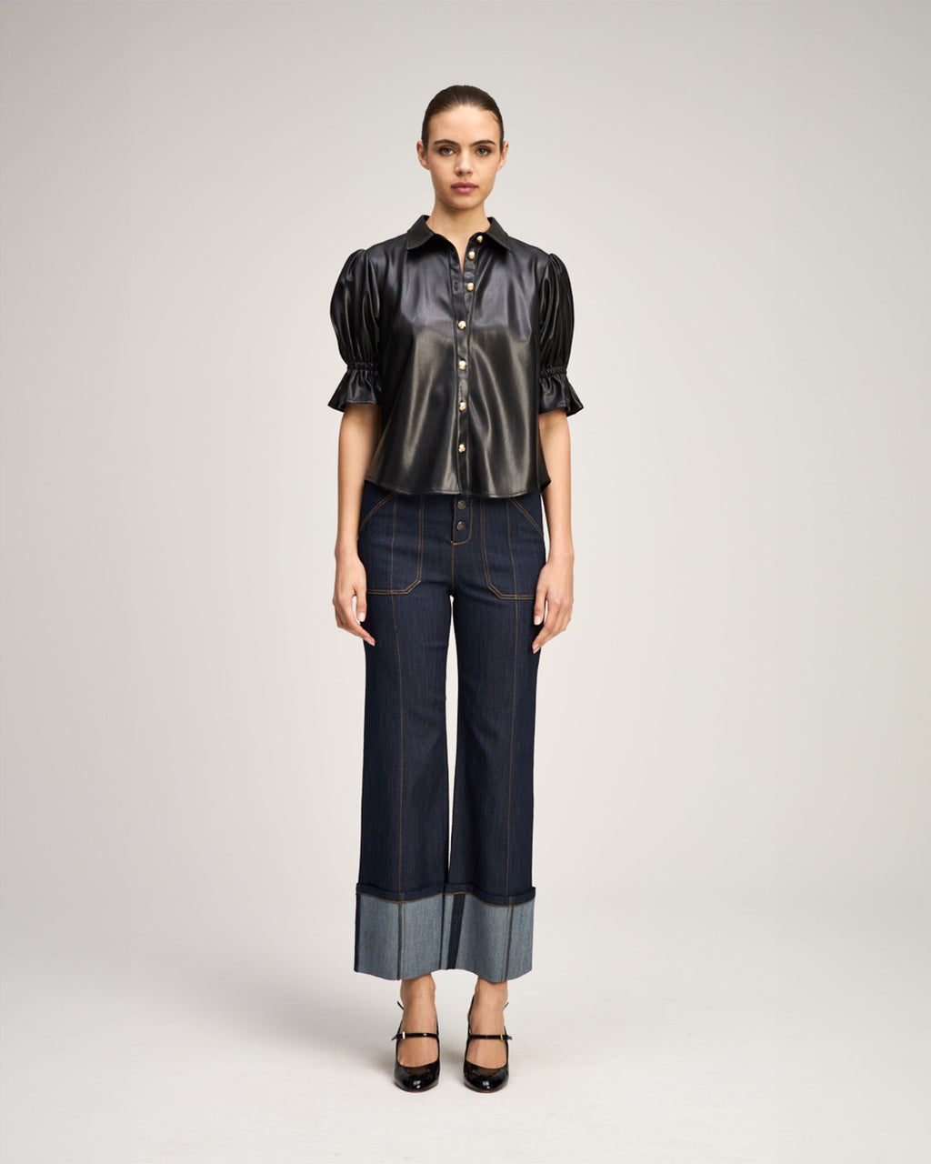 Lite Vegan Leather Fiona Top