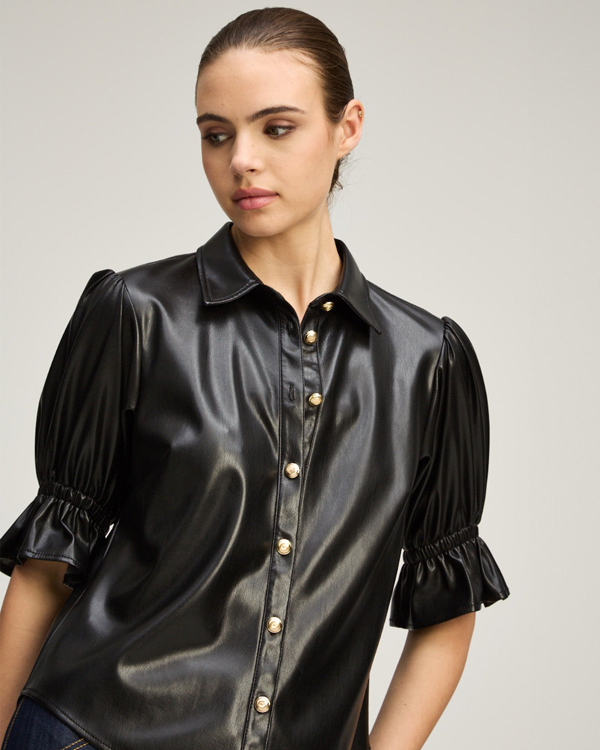 Lite Vegan Leather Fiona Top