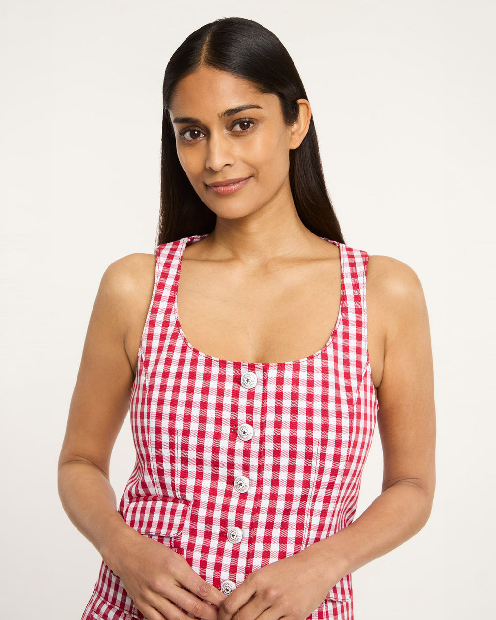 Mini Gingham Denim Lovina Top