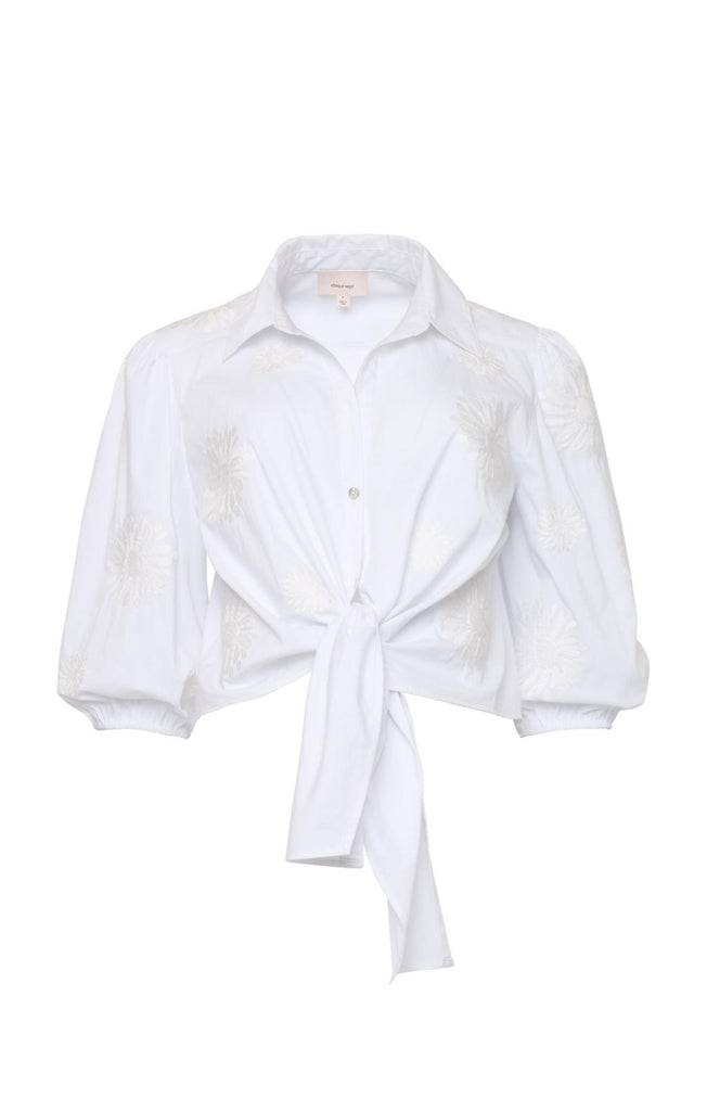 Three Quarter Sleeve Embroidered Marianna Top – Cinq à Sept