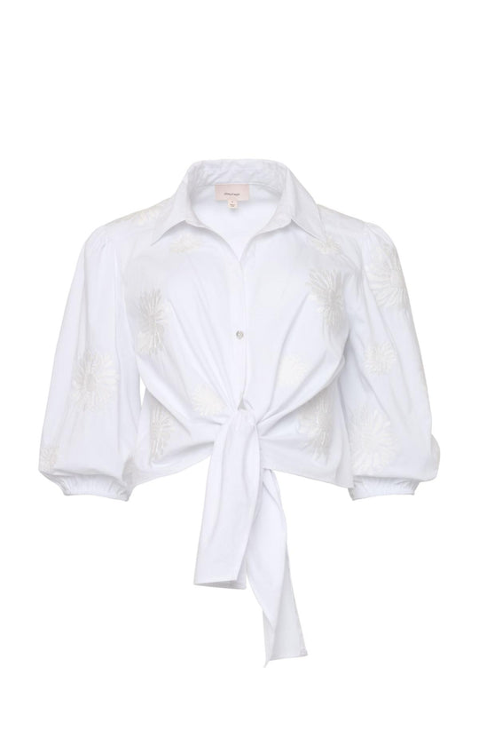 Three Quarter Sleeve Embroidered Marianna Top