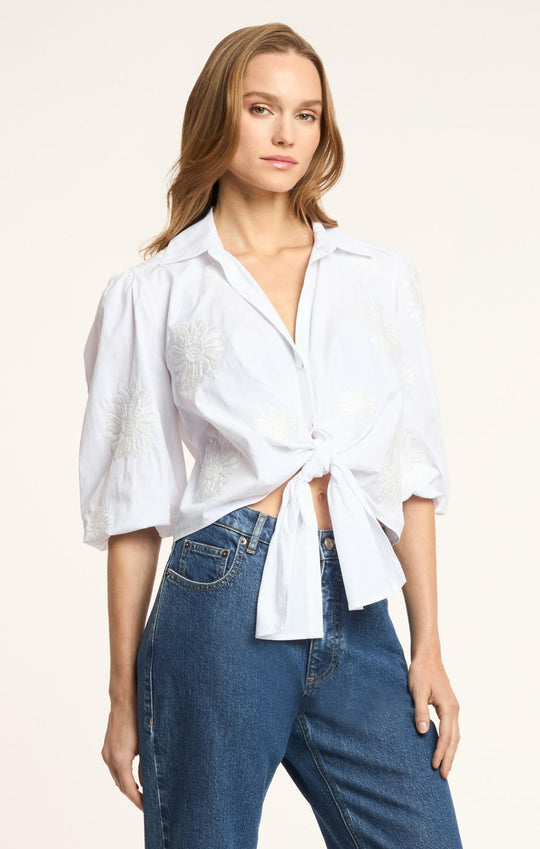 Three Quarter Sleeve Embroidered Marianna Top
