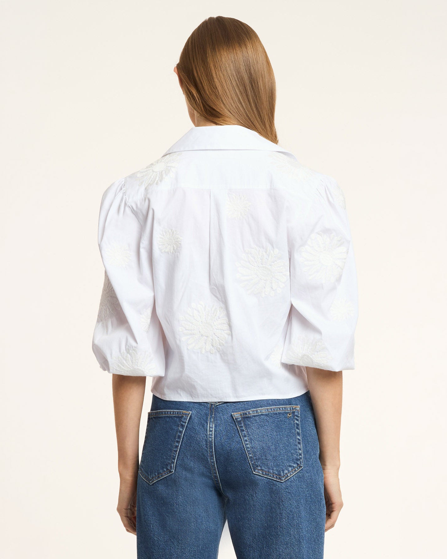 Three Quarter Sleeve Embroidered Marianna Top