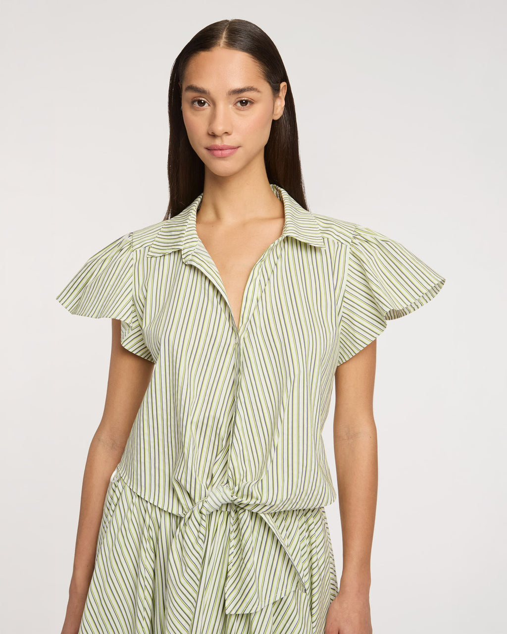 Sophie Stripe Flutter Sleeve Marianna Top