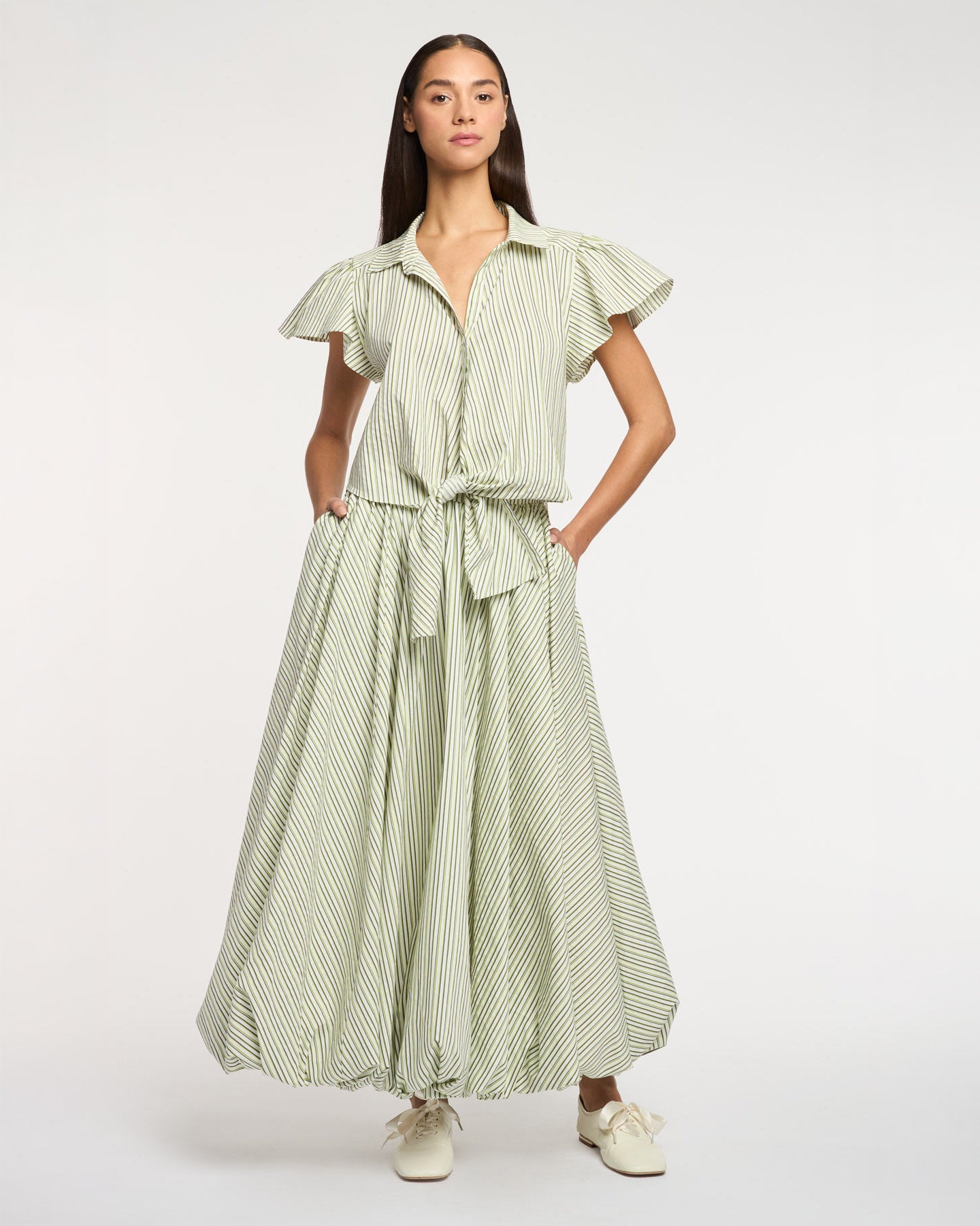 Sophie Stripe Flutter Sleeve Marianna Top