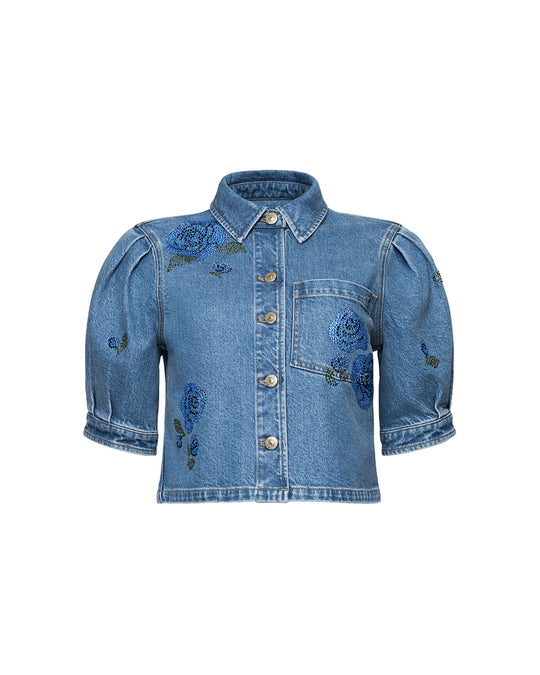 Heatset Roses Halsie Jean Top