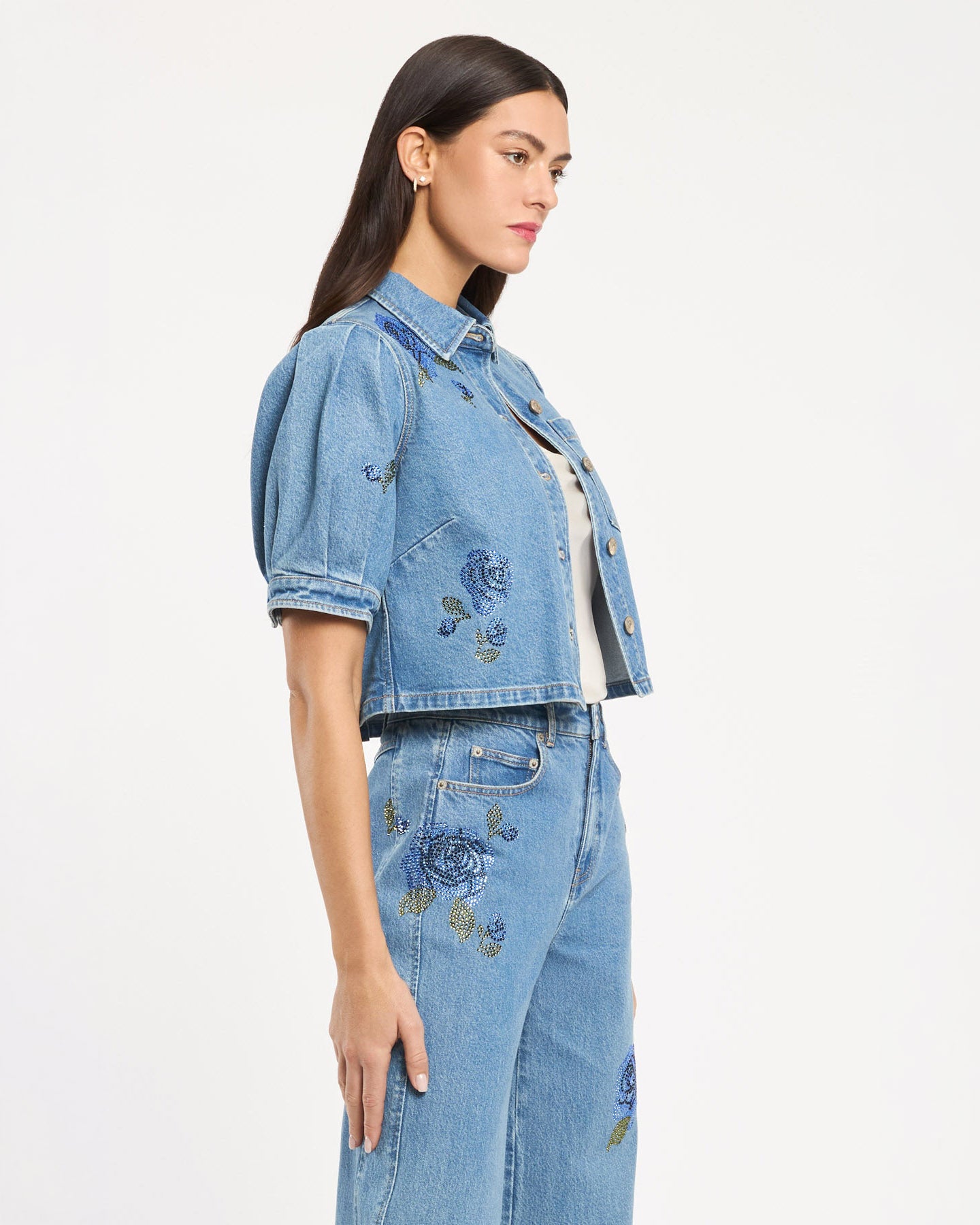 Heatset Roses Halsie Jean Top