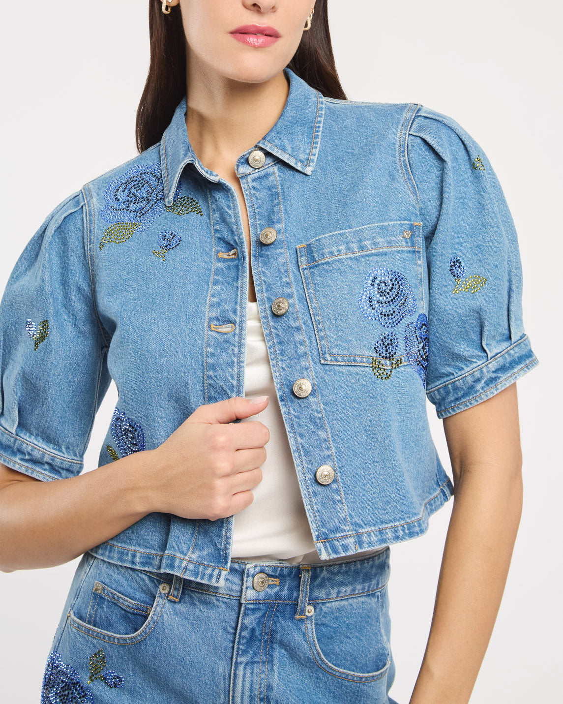 Heatset Roses Halsie Jean Top