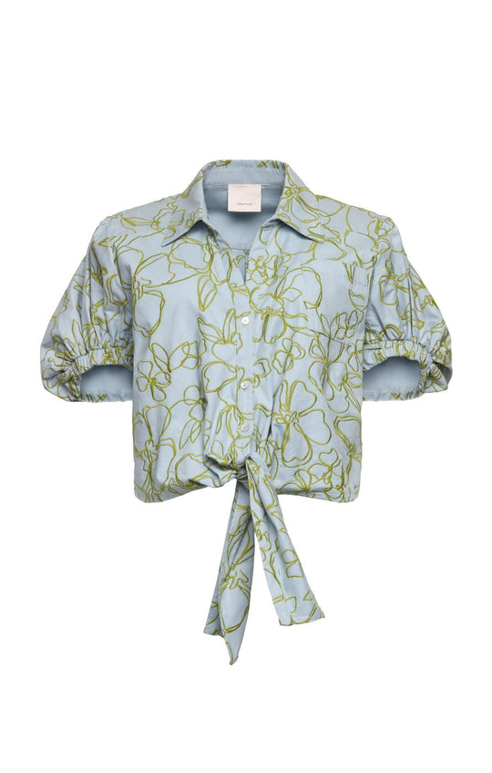 Embroidered Linework Floral Zoanne Top