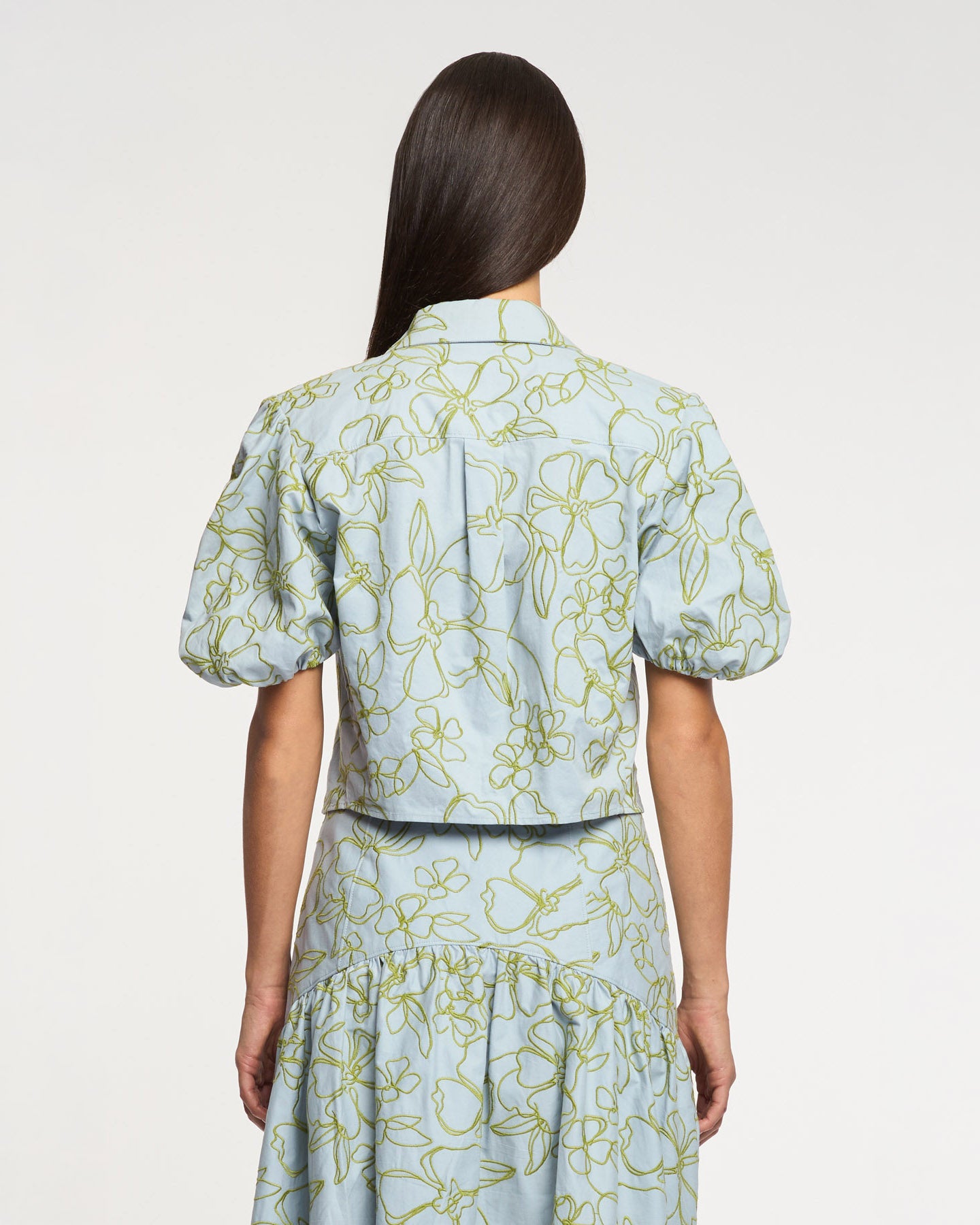 Embroidered Linework Floral Zoanne Top