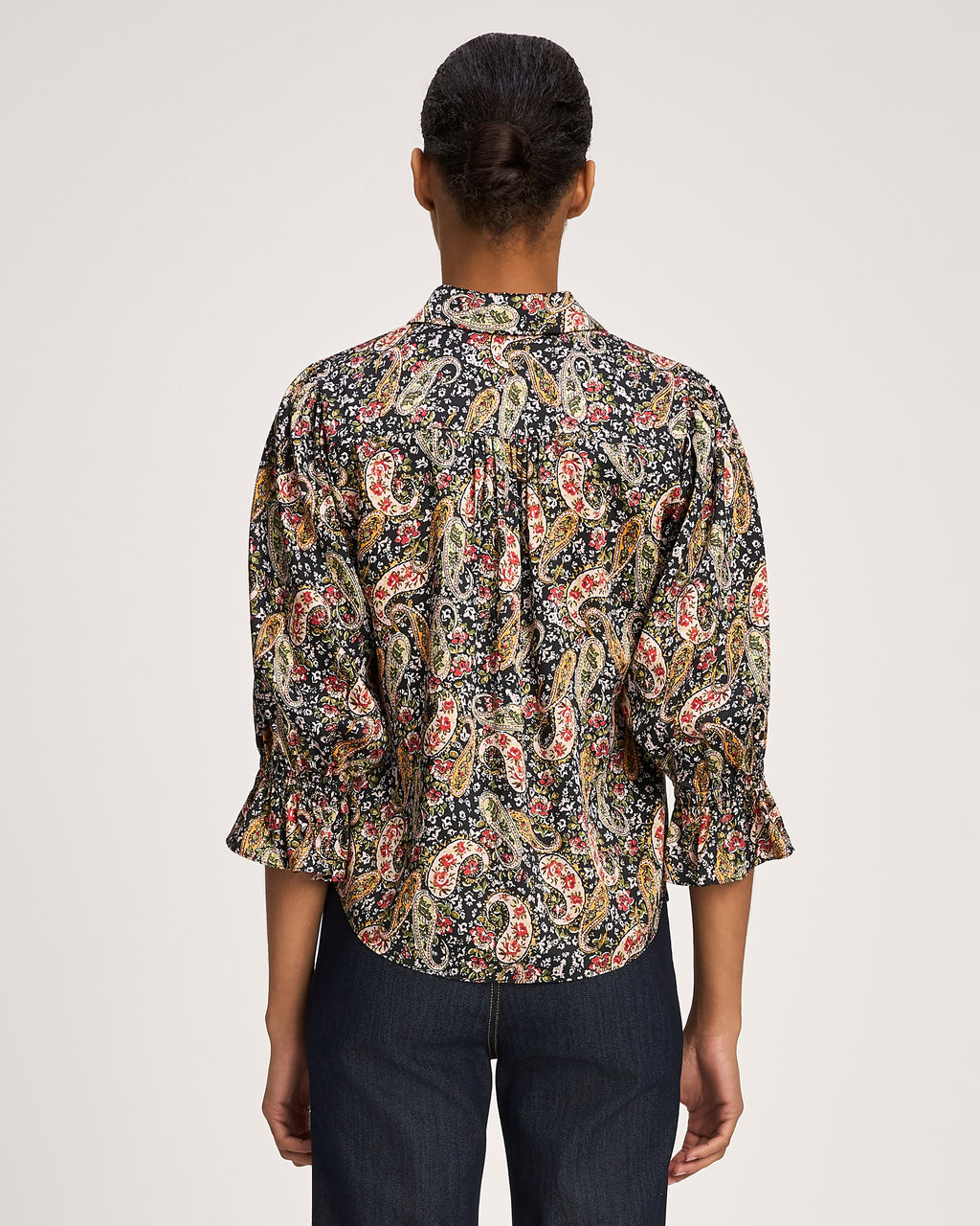 Rose Paisley Three Quarter Sleeve Fiona Top