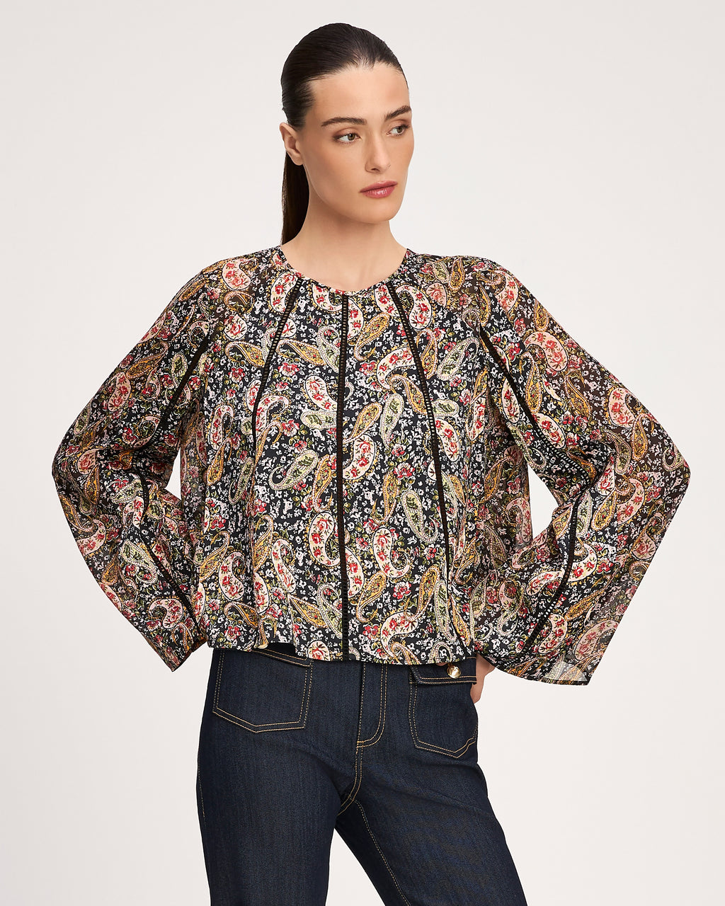 Rose Paisley Virelia Top