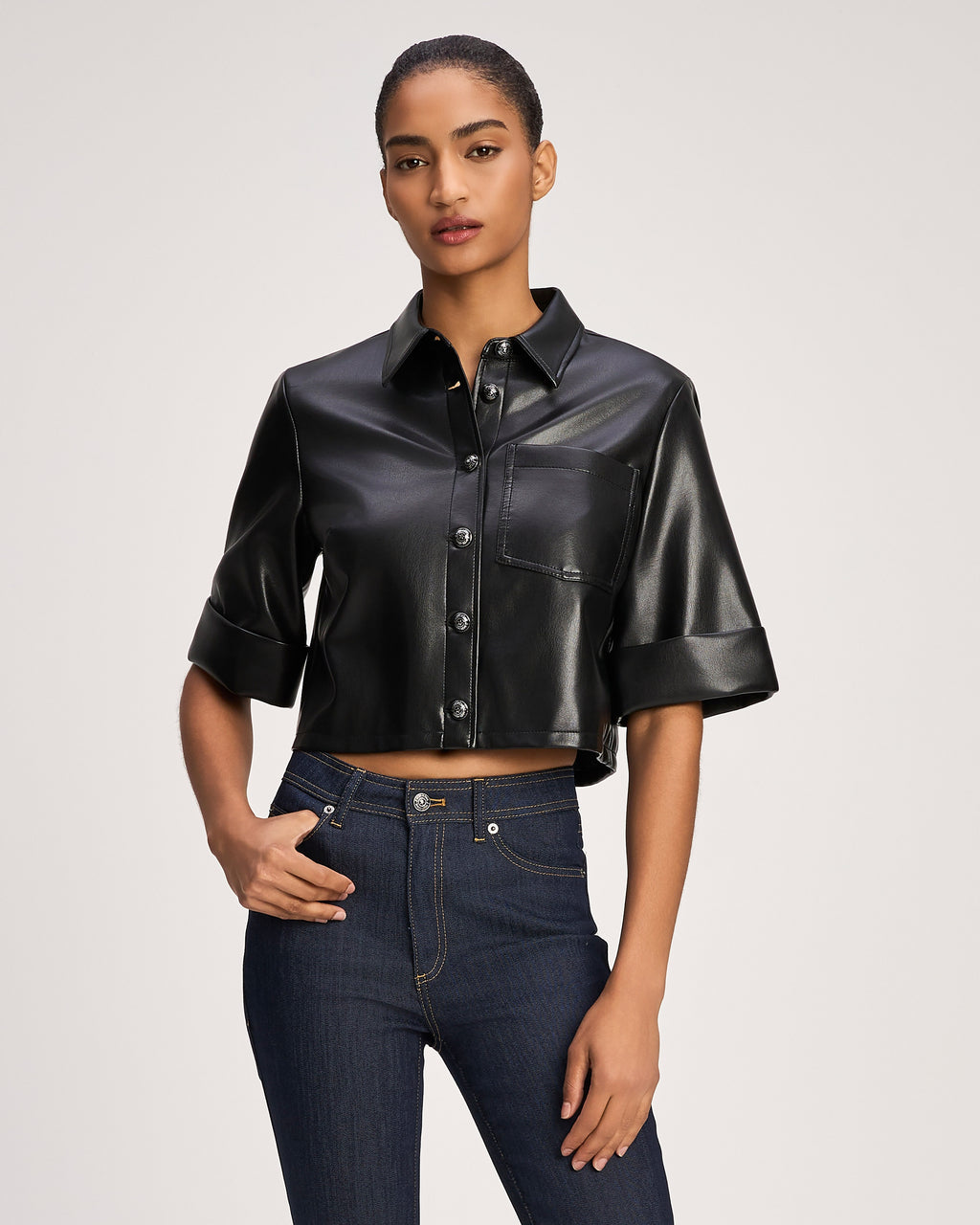 Vegan Leather Aiden Top