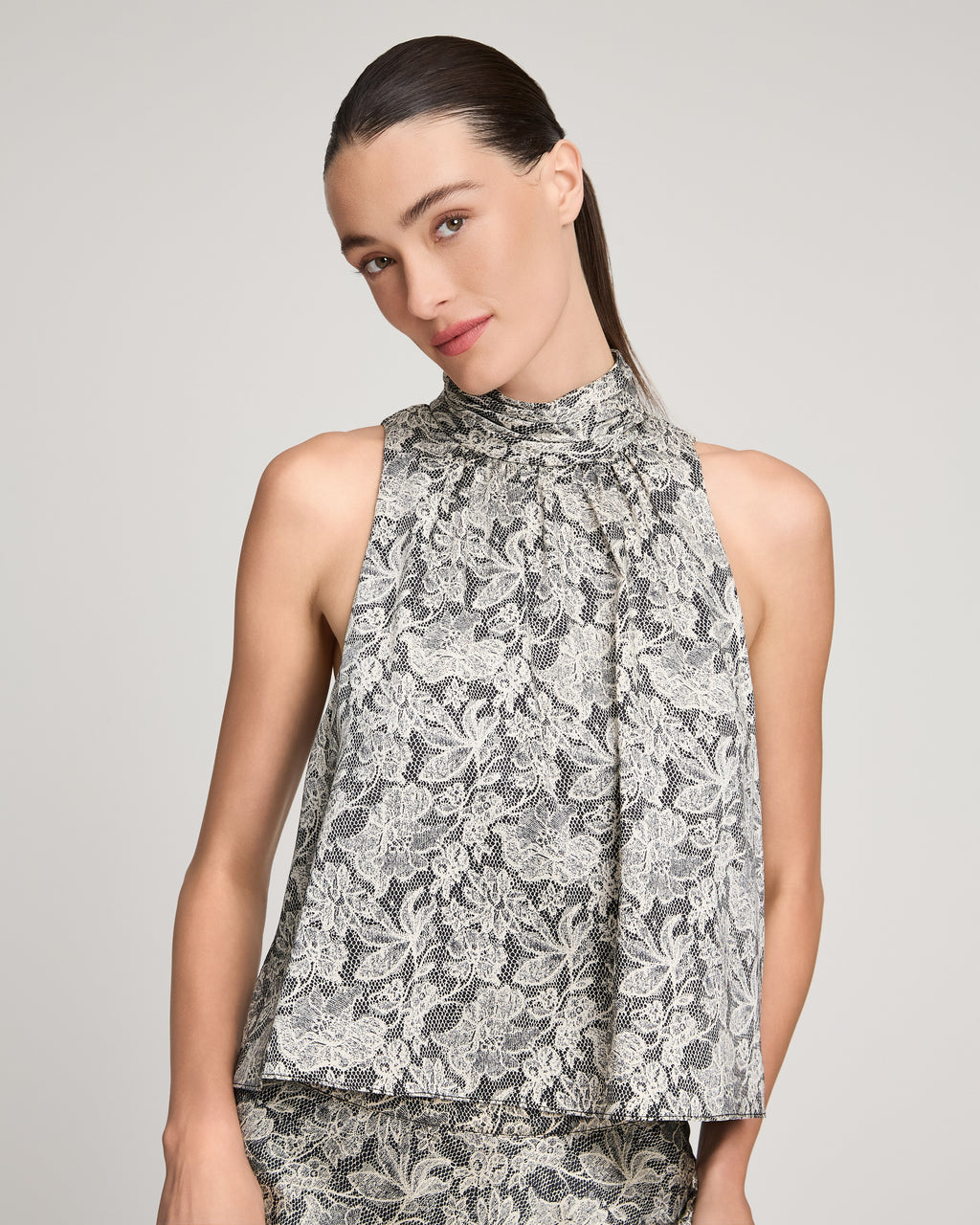 Trompe L'Oeil Lace Feather Romee Top