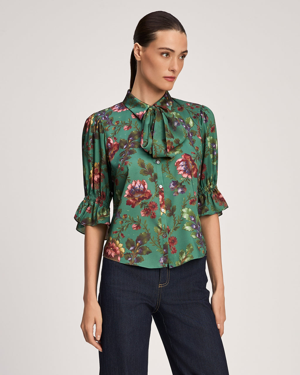 Fresco Floral Bow Fiona Top