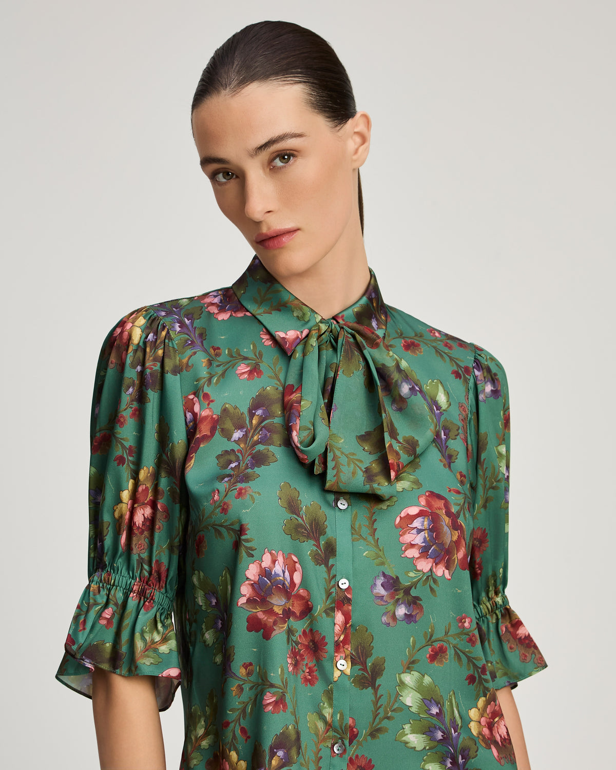 Fresco Floral Bow Fiona Top