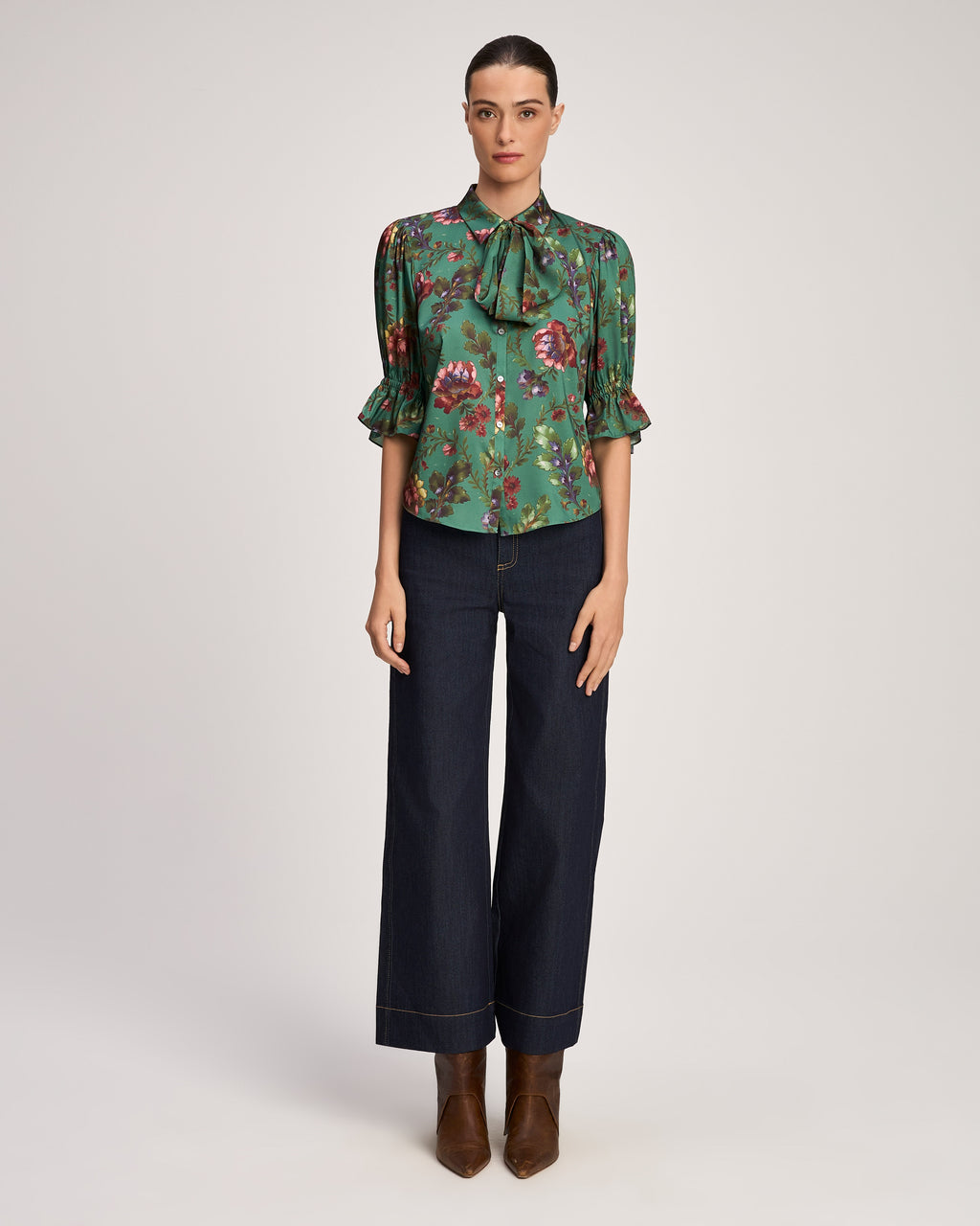 Fresco Floral Bow Fiona Top