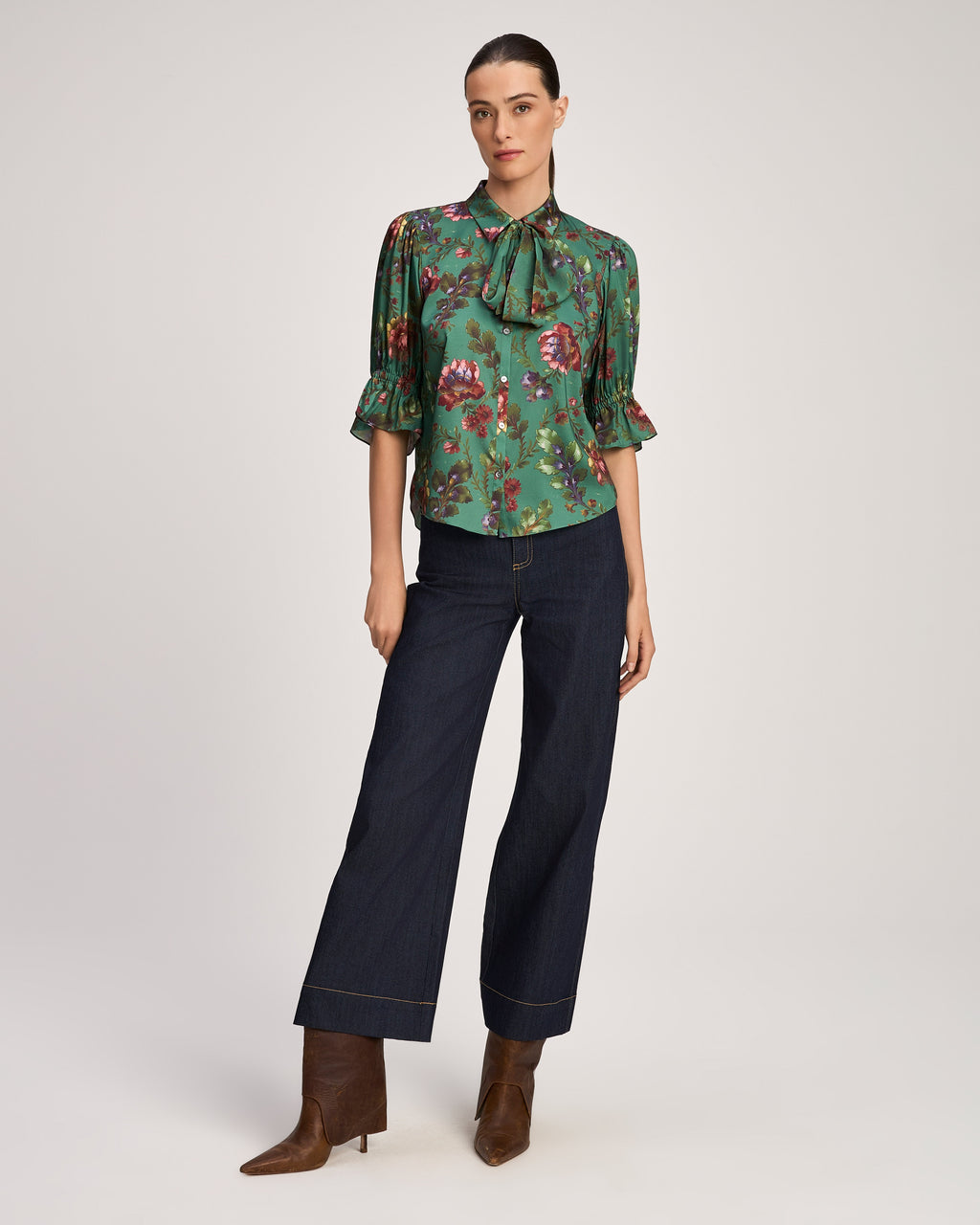 Fresco Floral Bow Fiona Top