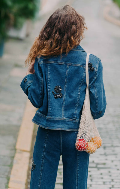 Jet Black Embellished Riviera Jacket