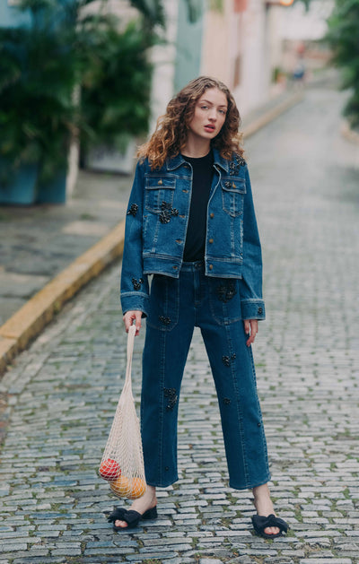 Jet Black Embellished Riviera Jacket