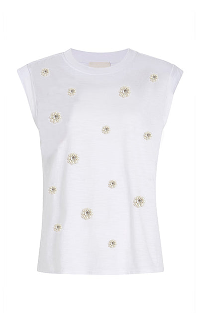 Pearl Ditsy Flower Embellished Bella Tee