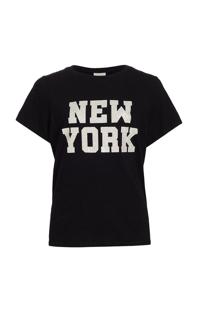Rhinestone Paris New York Tee