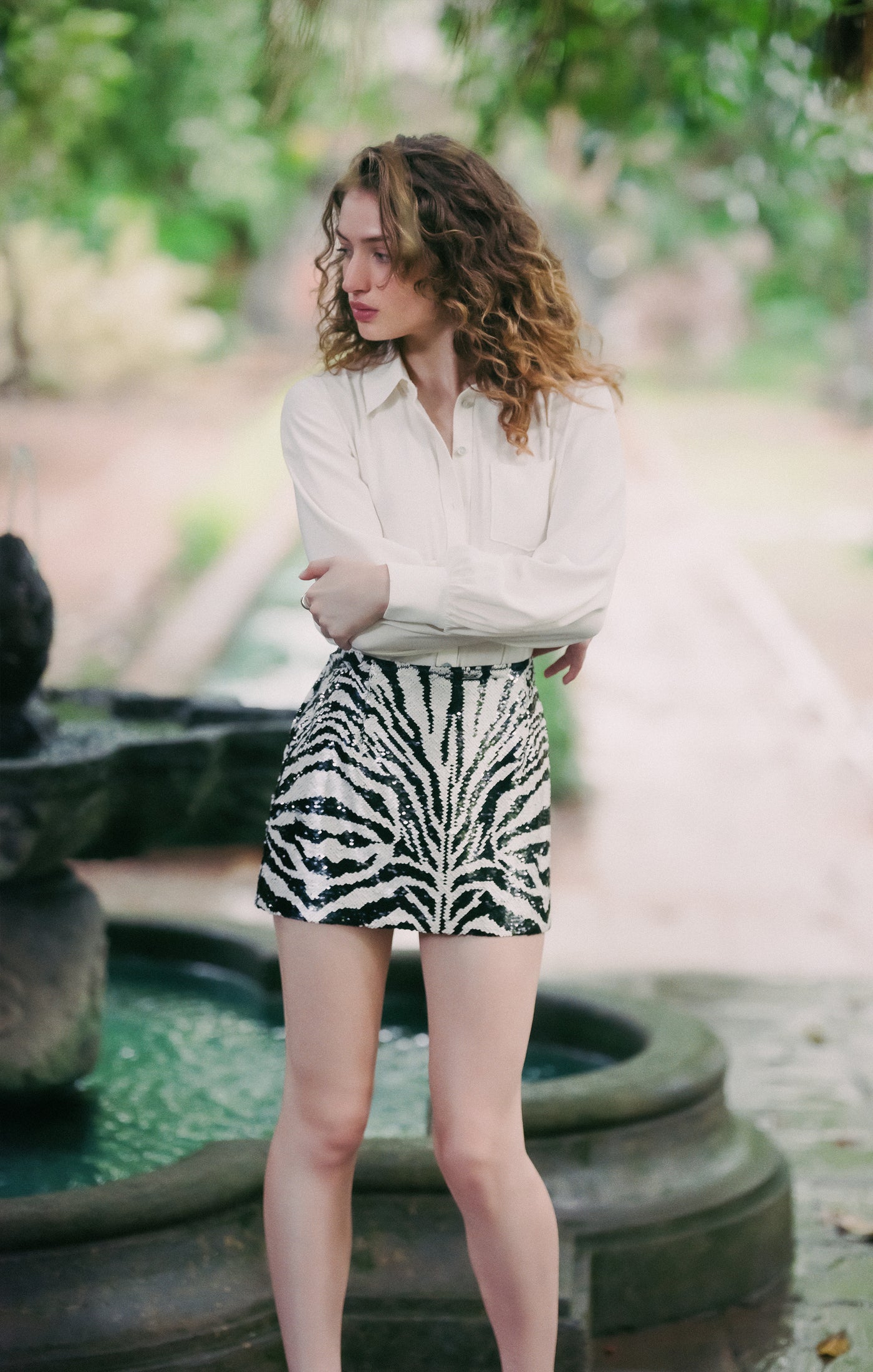 Sequin Zebra Juno Skirt