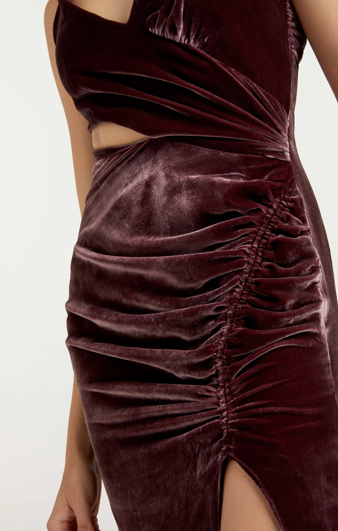 cinq a sept burgundy dress Cinq  Sept Rosita Keyhole Midi Dress - Burgundy Plum